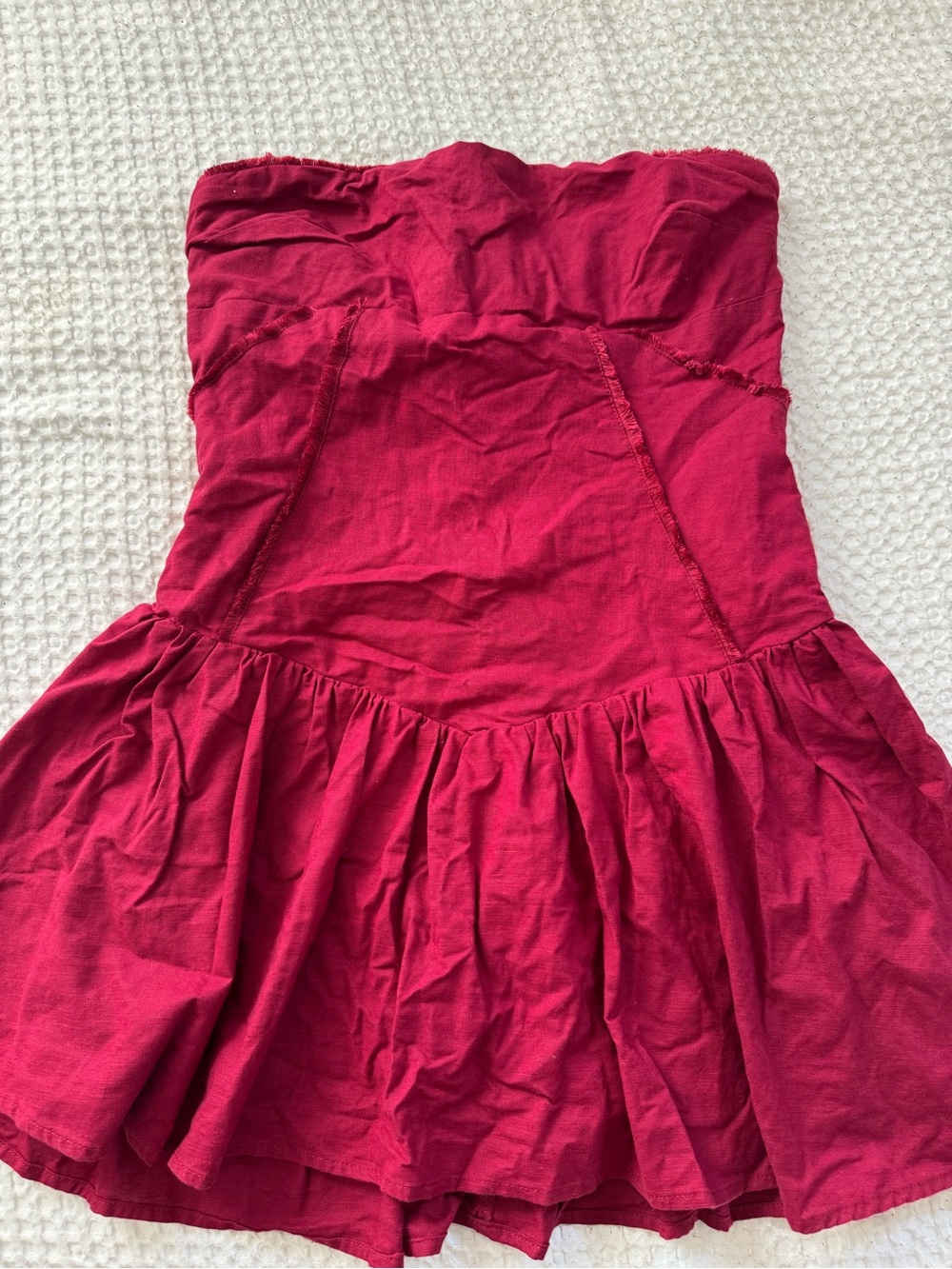 Peppermayo Strapless Raspberry Red Mini Dress